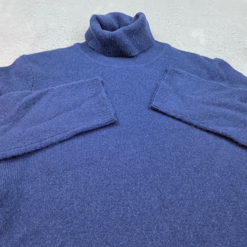 Charter Club Cashmere Turtleneck Sweater‎ Womens S 2-Ply Knit Long Sleeve Blue